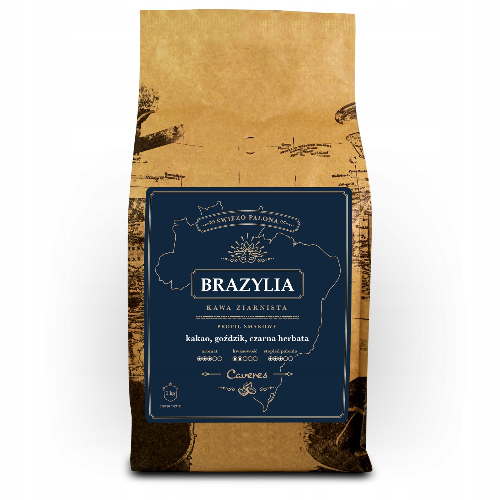 Káva zrnková Caveres Brazílie 1 kg 1000 g