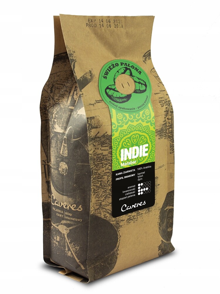 Káva zrnková Caveres India Malabar 1 kg 1000 g