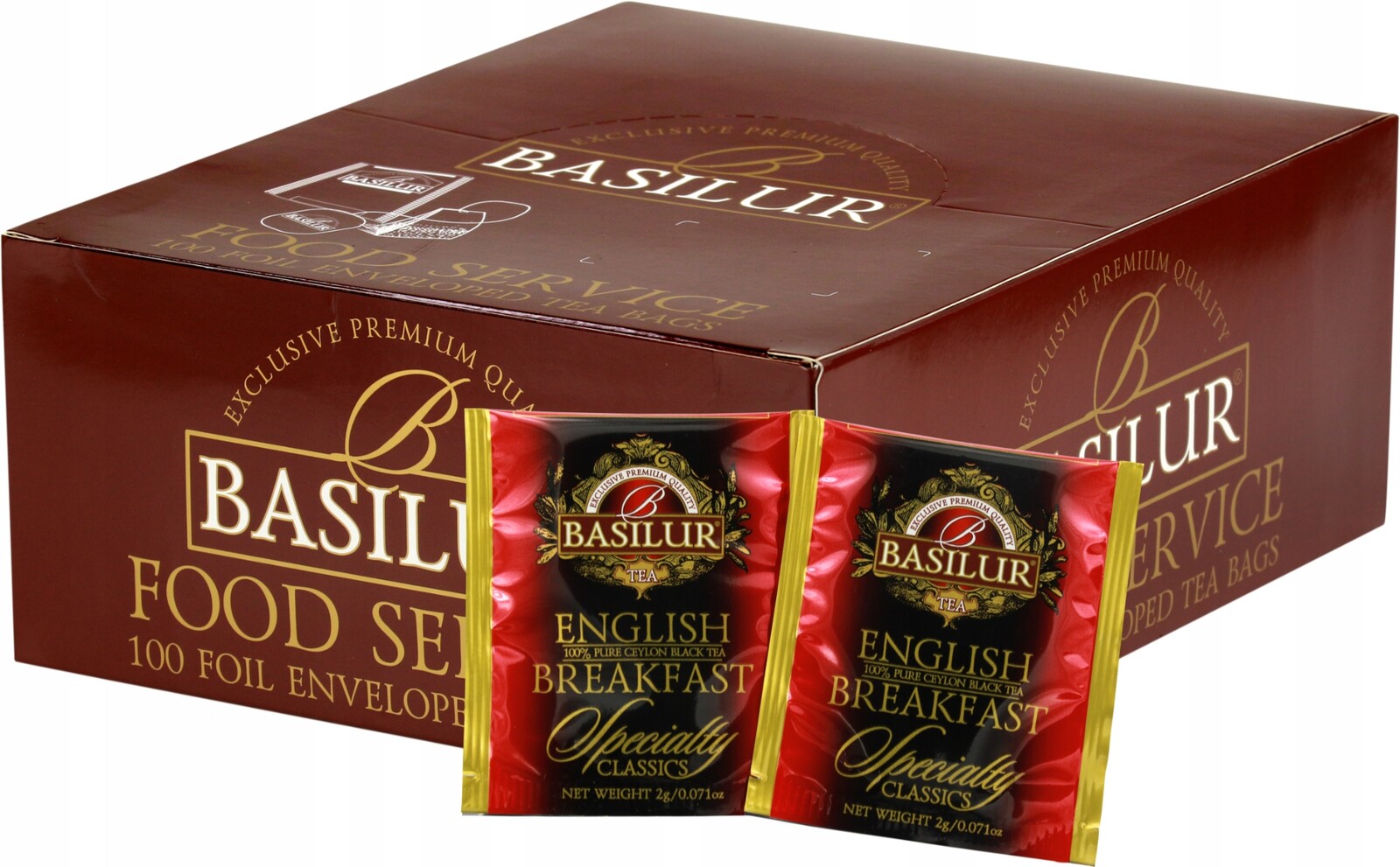 Basilur English Breakfast – 100% černý čaj Ceylon – 100 x 2 g Obálky