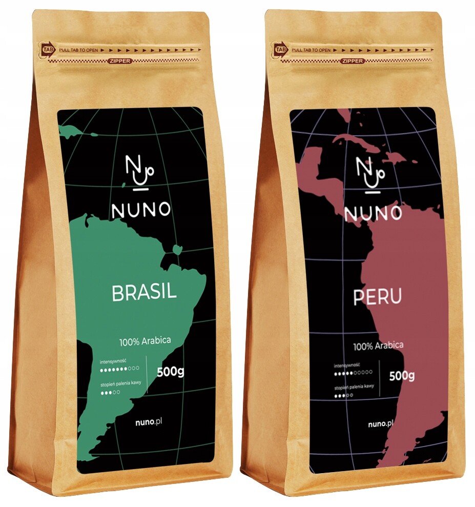 Káva Nuno Brasil+ Peru Čerstvá 72H Arabica 2X500G