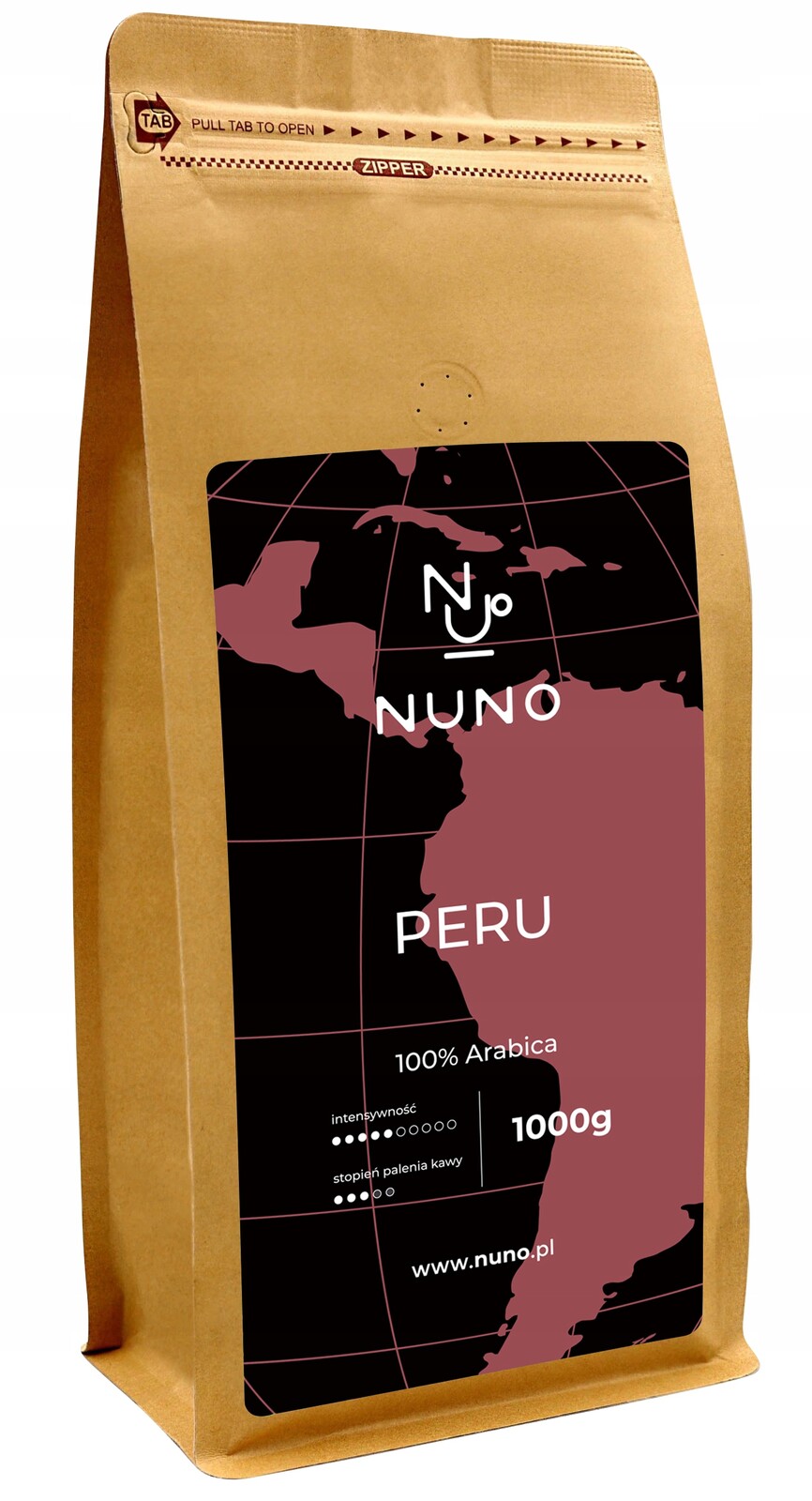 Káva Zrnková 1 kg Arabica 100% Peru Čerstvě pražená 72 hodin od vyhoření Nuno