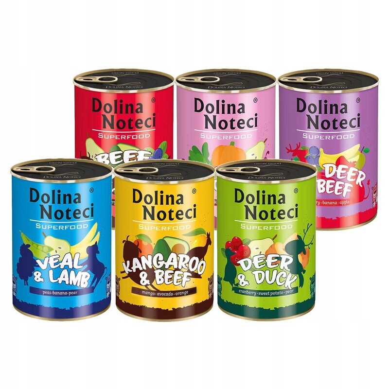 Vlhké krmivo pro psa Dolina Noteci Superfood MIX Chutí 12x400 g