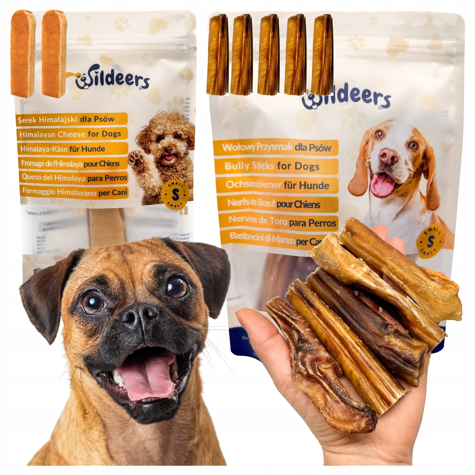 Přírodní Kousátka Z Himalájského Sýra 2x S a Sušené Hovězí Penisy 5x 10 cm