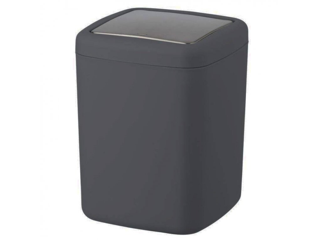 Koš do koupelny v antracitové barvě Barcelona, 15x20x15 cm