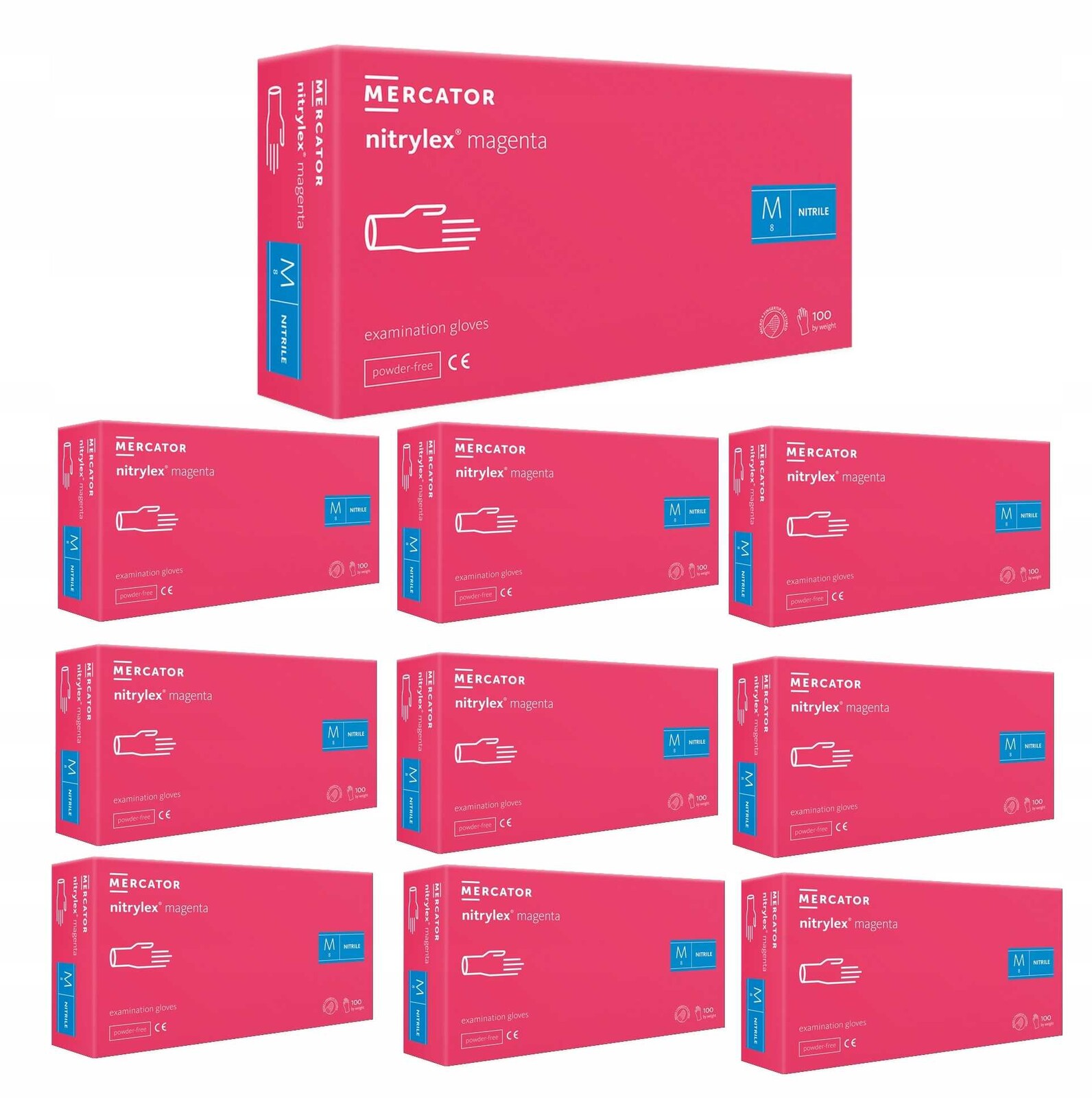 Nitrilové rukavice 100 ks 8-M Nitrylex Magenta 10 ks