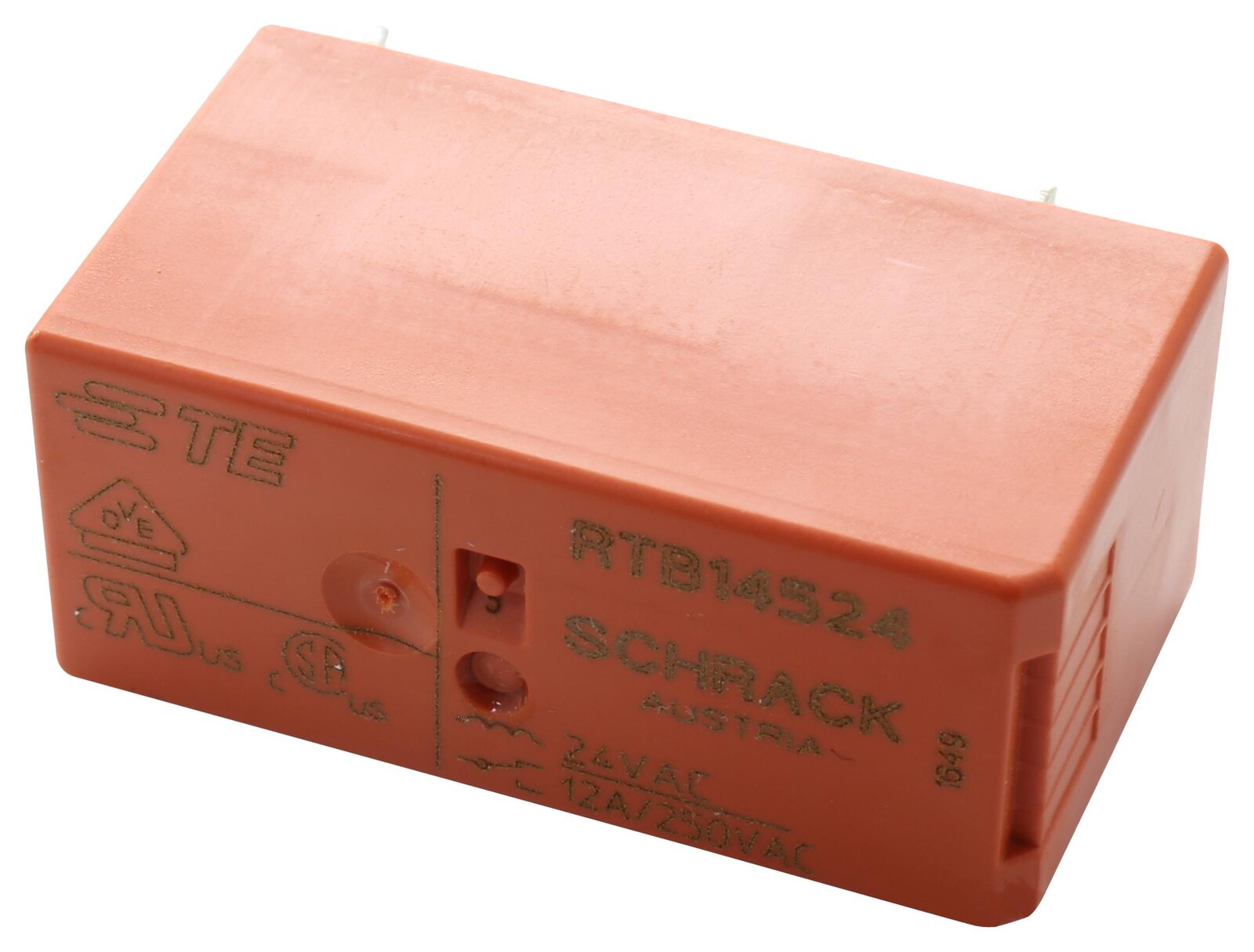 Schrack - Te Connectivity Rt424A24 Power Relay, 24Vdc, Dpdt, 8A, Tht