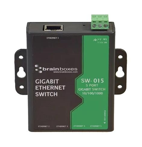 Brainboxes Sw-015. Gigabit Enet Sw, Rj45X5, Din Rail/wall