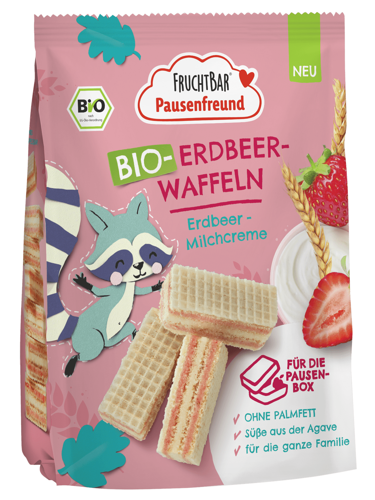 FRUCHTBAR BIO Waflové sušenky s jahodami 100 g