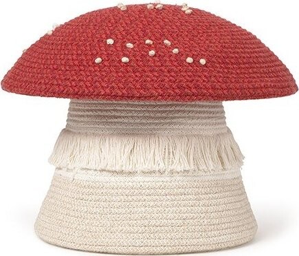 Červený/krémový látkový dětský koš na hračky ø 38x33 cm Big Mushroom – Lorena Canals