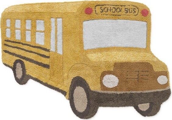 Okrově žlutý pratelný/ručně tkaný bavlněný dětský koberec 90x130 cm School Bus – Lorena Canals