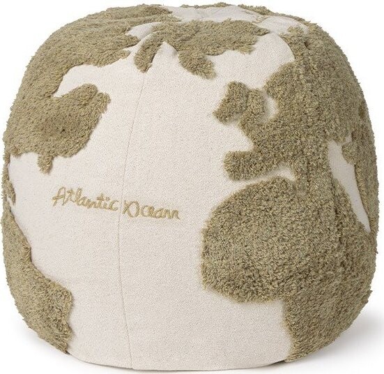 Zelený/krémový dětský sedací vak World Map – Lorena Canals