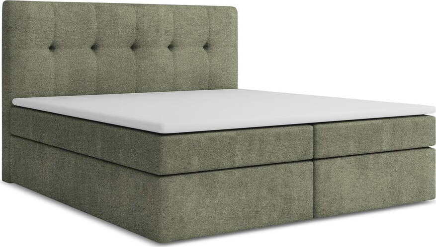 Zelená boxspring postel s úložným prostorem 180x200 cm Palta – Makamii