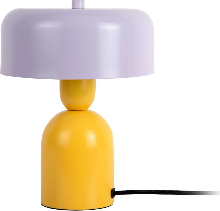 Žlutá/fialová stolní lampa (výška 24 cm) Double Funky – Leitmotiv