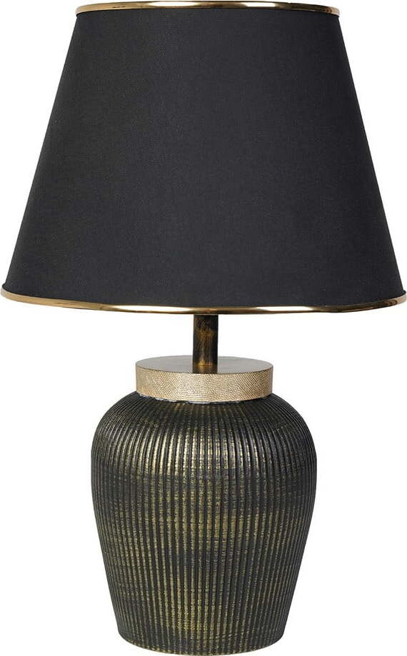 Černá/ve zlaté barvě stolní lampa s textilním stínidlem (výška 50 cm) Oxa – Opviq lights