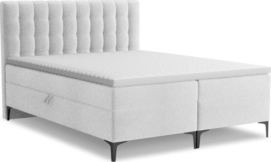Boxspring postel s úložným prostorem 140x200 cm ve stříbrné barvě Puhala – Makamii