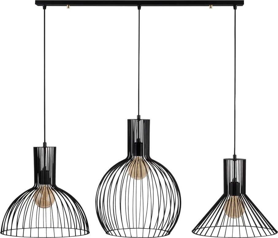 Černé závěsné svítidlo s kovovým stínidlem Fellini – Opviq lights