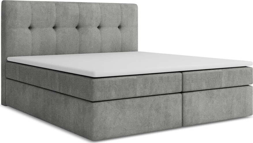 Šedá boxspring postel s úložným prostorem 180x200 cm Palta – Makamii
