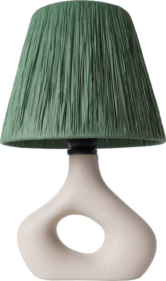Zelená stolní lampa se stínidlem z papírového výpletu (výška 40 cm) Serin – Opviq lights