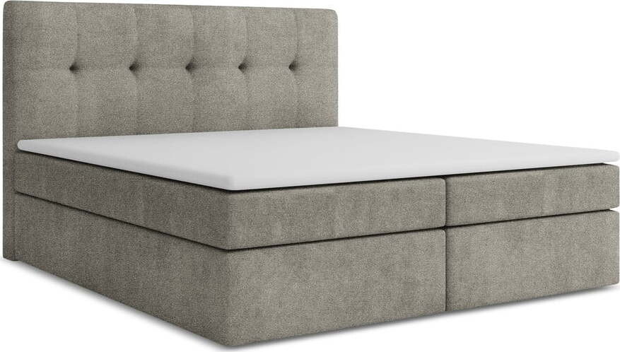 Šedá boxspring postel s úložným prostorem 160x200 cm Palta – Makamii