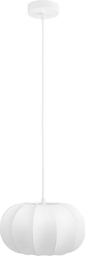 Bílé závěsné svítidlo s textilním stínidlem ø 28 cm Coventry – House Nordic