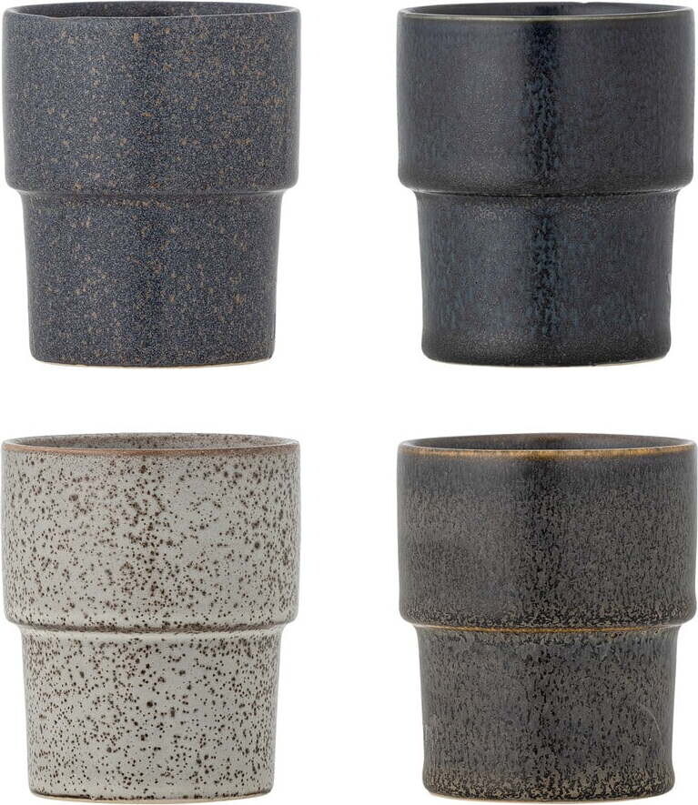 Hnědé šálky v sadě 4 ks na espresso z kameniny 150 ml Ewan – Bloomingville