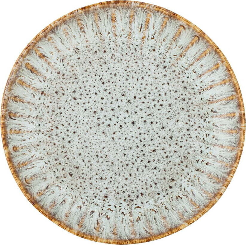 Modrý/béžový servírovací talíř z kameniny ø 17 cm Fleur – Bloomingville