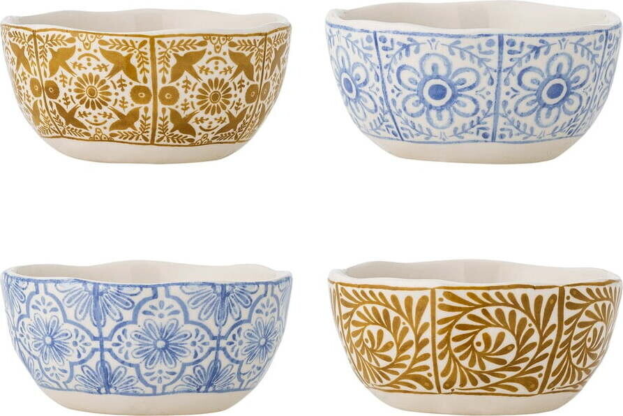 Modré/oranžové misky v sadě 4 ks z kameniny 200 ml Milton – Bloomingville