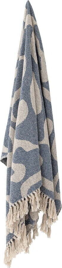 Modrá/béžová deka z recyklované bavlny 130x160 cm Salobre – Bloomingville