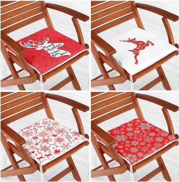 Podsedáky v sadě 4 ks s vánočním motivem 40x40 cm Snowflakes – Mila Home