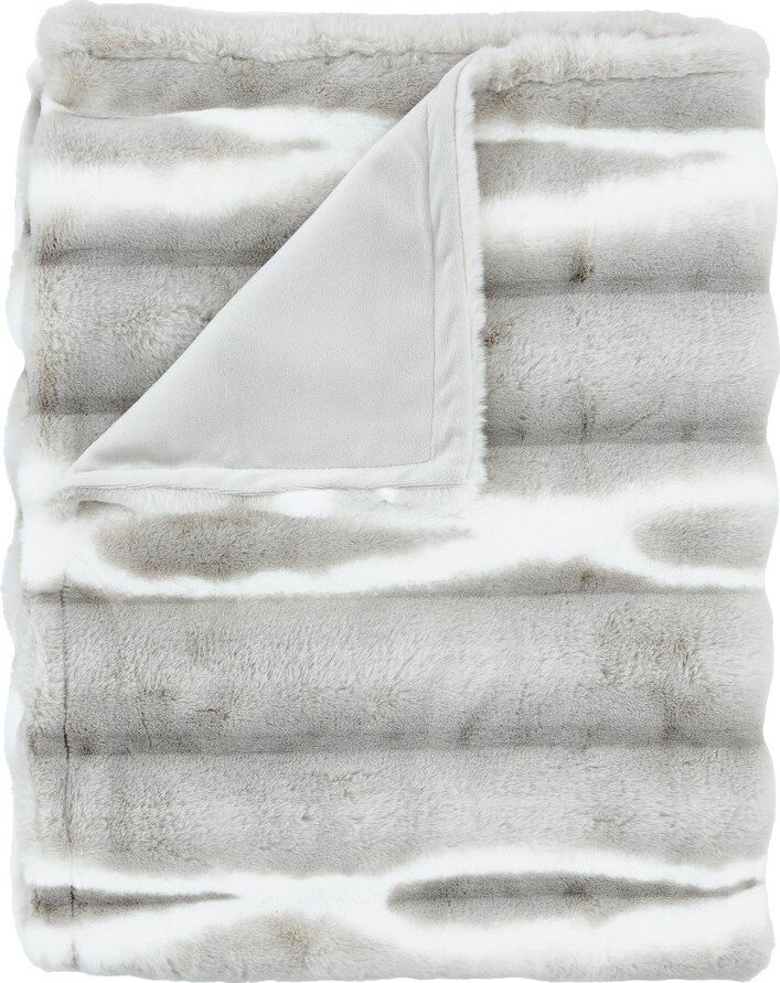 Světle šedá deka z umělé kožešiny 130x170 cm Flint – Catherine Lansfield