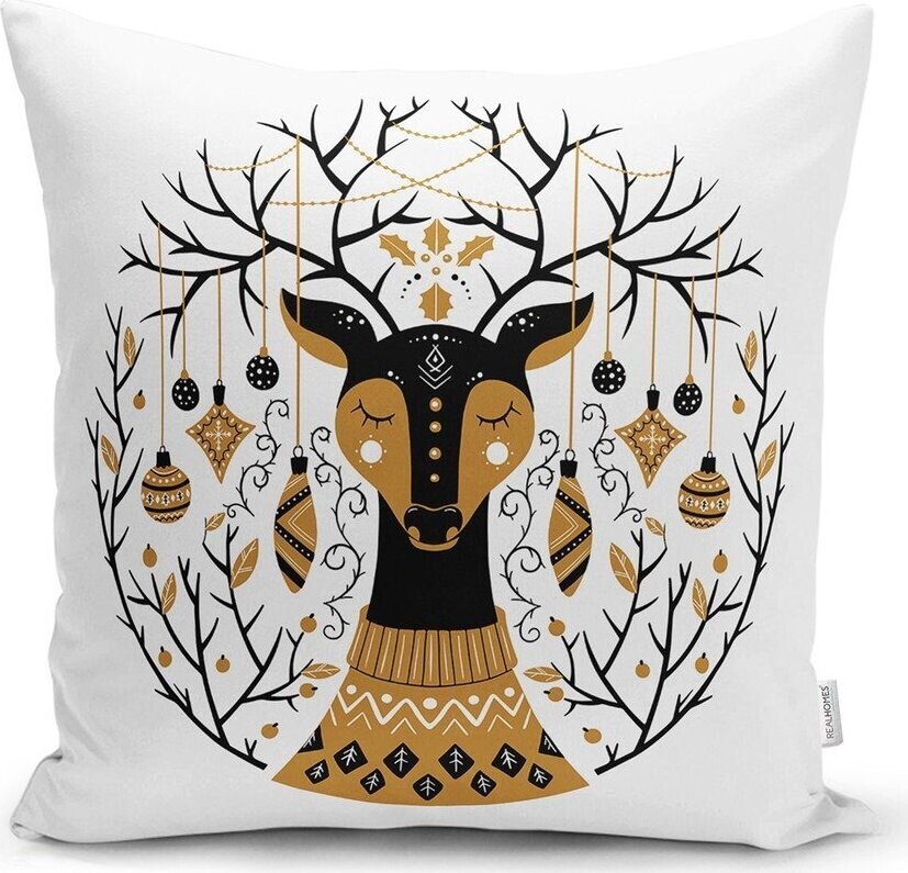 Povlak na polštář s vánočním motivem 43x43 cm Golden Illustration – Mila Home