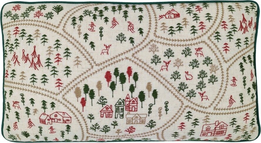 Dekorační polštář s příměsí lnu 30x50 cm Ski Village – Catherine Lansfield