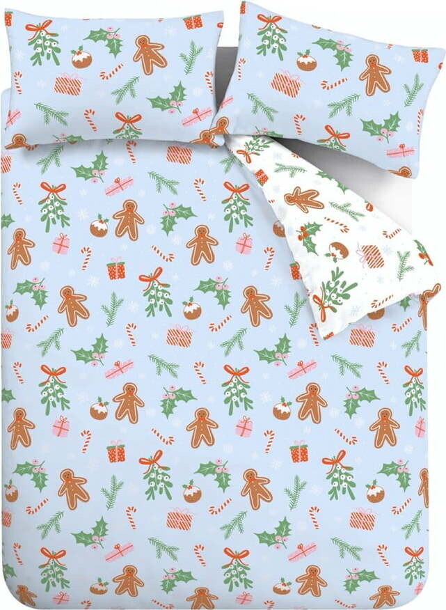 Modré povlečení na dvoulůžko/prodloužené z mikrovlákna 230x220 cm Gingerbread – Catherine Lansfield