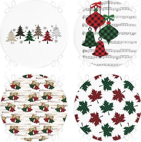 Podsedáky v sadě 4 ks s vánočním motivem ø 40 cm Tartan – Mila Home