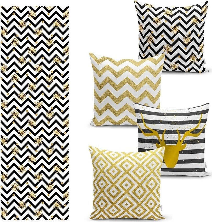 Set povlaků na polštář a běhounu 5 ks ZigZag – Mila Home