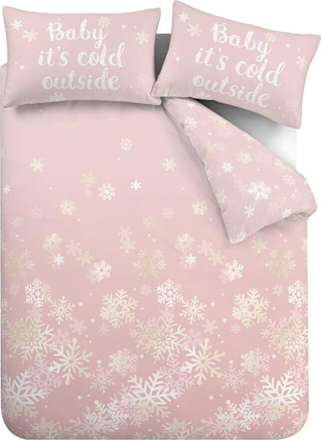 Růžové povlečení na dvoulůžko/prodloužené 230x220 cm Baby It's Cold Outside – Catherine Lansfield