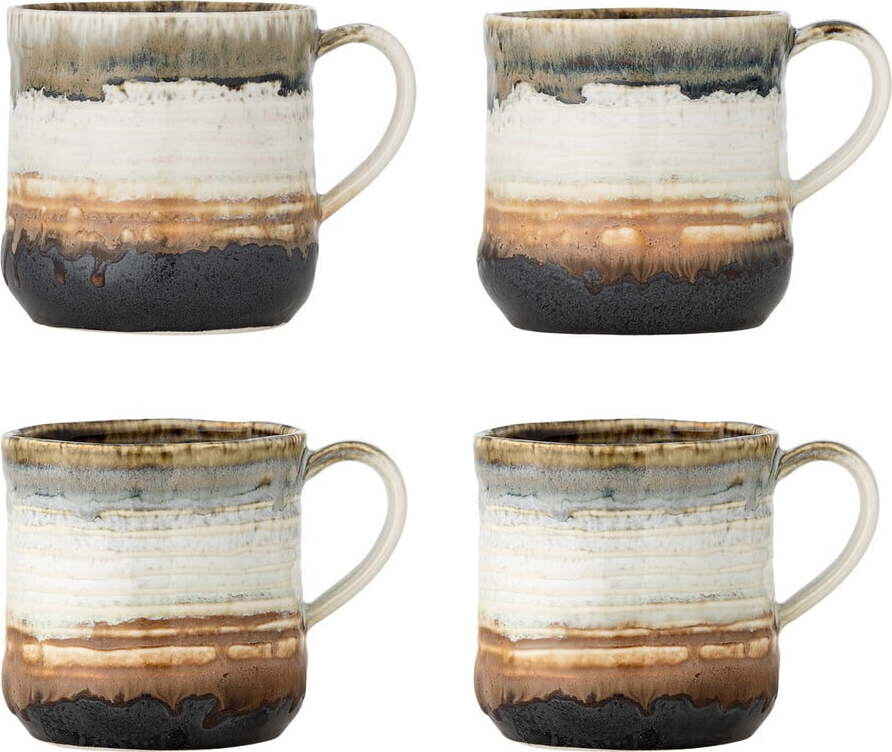 Hrnky v sadě 4 ks z kameniny 380 ml Deana – Bloomingville