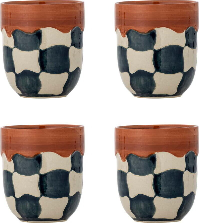 Šálky v sadě 4 ks z kameniny 375 ml Check – Bloomingville