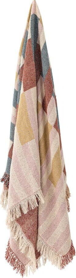 Hnědá deka z recyklované bavlny 130x160 cm Lane – Bloomingville