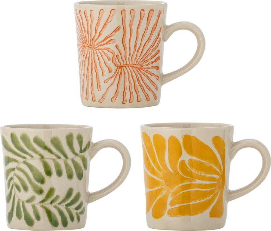 Šálky v sadě 3 ks na cappuccino z kameniny 205 ml Fauni – Bloomingville