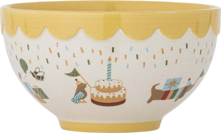 Žlutá/krémová dětská miska z kameniny ø 13,5 cm Celebrate – Bloomingville Mini