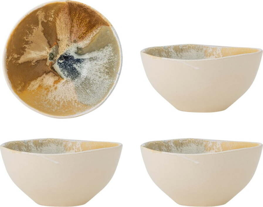 Krémové misky v sadě 4 ks z kameniny 525 ml Lacey – Bloomingville