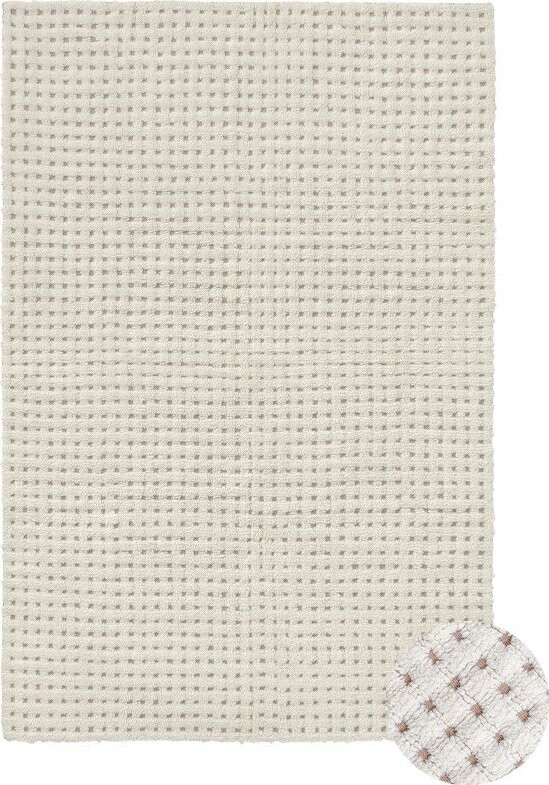 Slonovinový pratelný/ručně tkaný vlněný koberec 80x140 cm Unexpected Wool – Lorena Canals