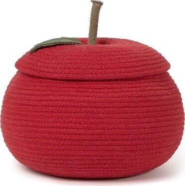 Červený látkový dětský koš na hračky ø 28x20 cm Apple – Lorena Canals