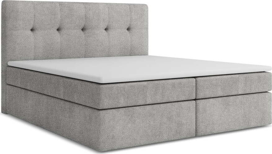 Světle šedá boxspring postel s úložným prostorem 160x200 cm Palta – Makamii