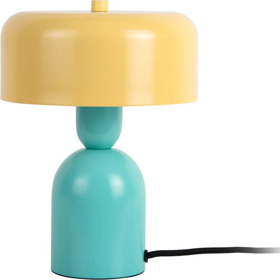 Žlutá/tyrkysová stolní lampa (výška 24 cm) Double Funky – Leitmotiv