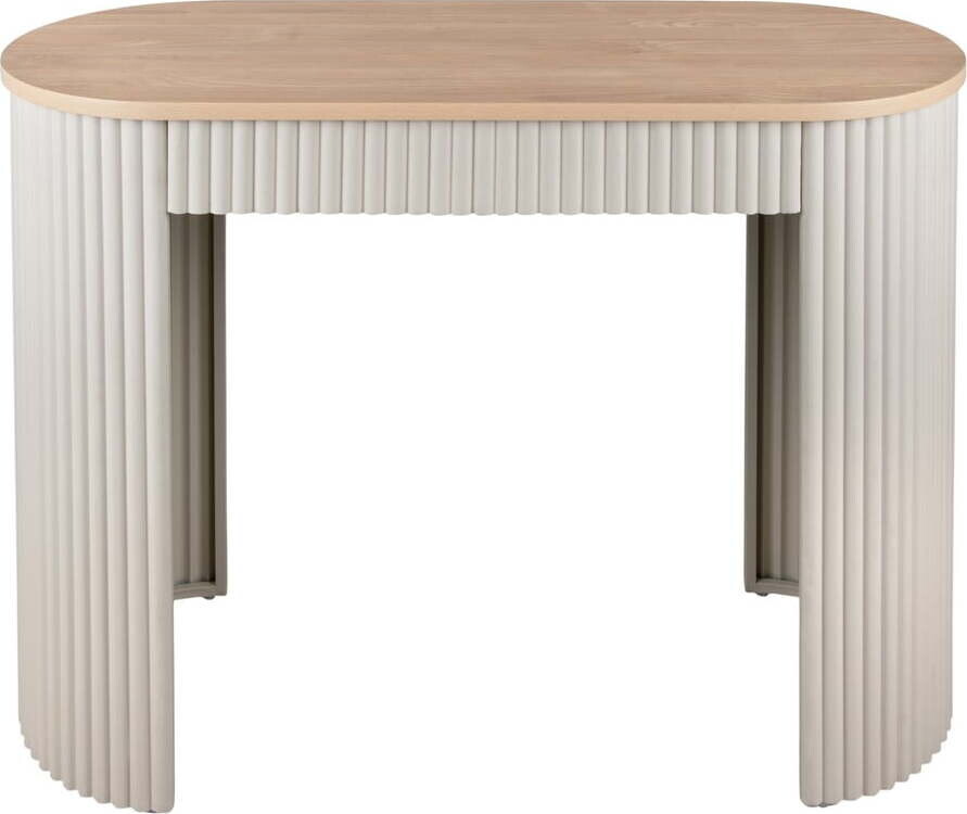 Béžový kovový konzolový stolek 40x100 cm Estriado – Leitmotiv