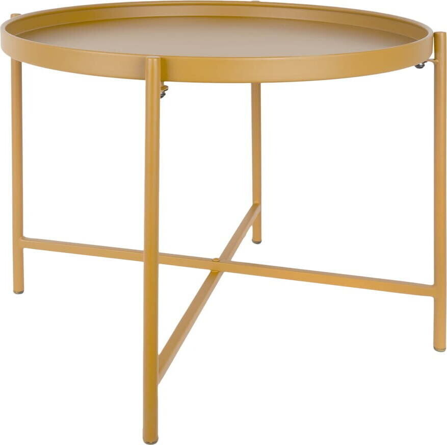 Okrově žlutý kovový kulatý konferenční stolek ø 50 cm Meseta – Leitmotiv