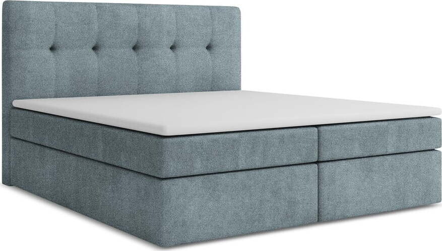 Světle modrá boxspring postel s úložným prostorem 180x200 cm Palta – Makamii