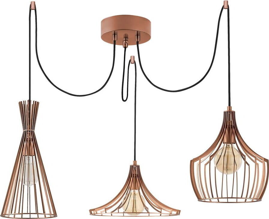 Závěsné svítidlo v měděné barvě s kovovým stínidlem Mezopotamya – Opviq lights